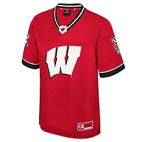 Men's Colosseum  Red Wisconsin Badgers Nothing But The Hits Football Jersey
