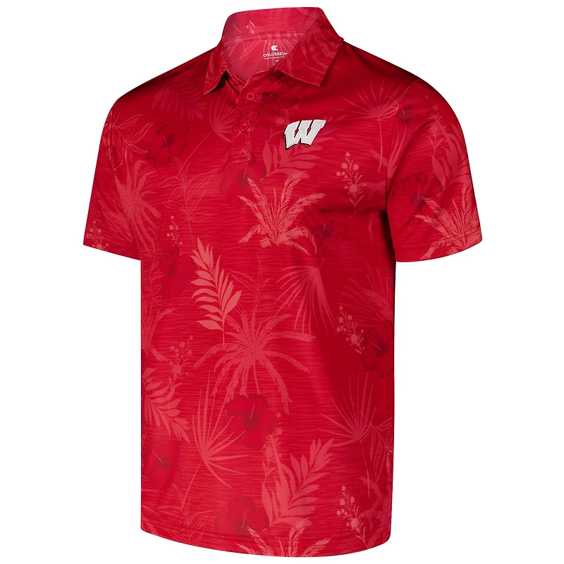 Polo Colosseum Rouge Wisconsin Badgers Palms pour hommes