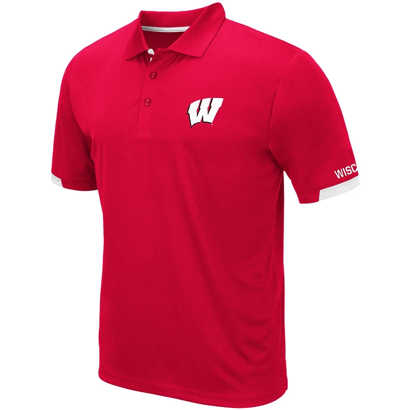 Men's Colosseum Red Wisconsin Badgers Santry Lightweight Polo
