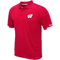 Men's Colosseum Red Wisconsin Badgers Santry Lightweight Polo