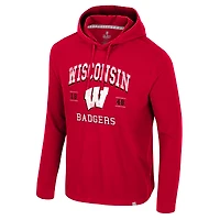 Men's Colosseum  Red Wisconsin Badgers Simoleans Washed Hoodie