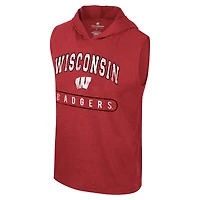 Débardeur à capuche sans manches Colosseum Red Wisconsin Badgers pour hommes