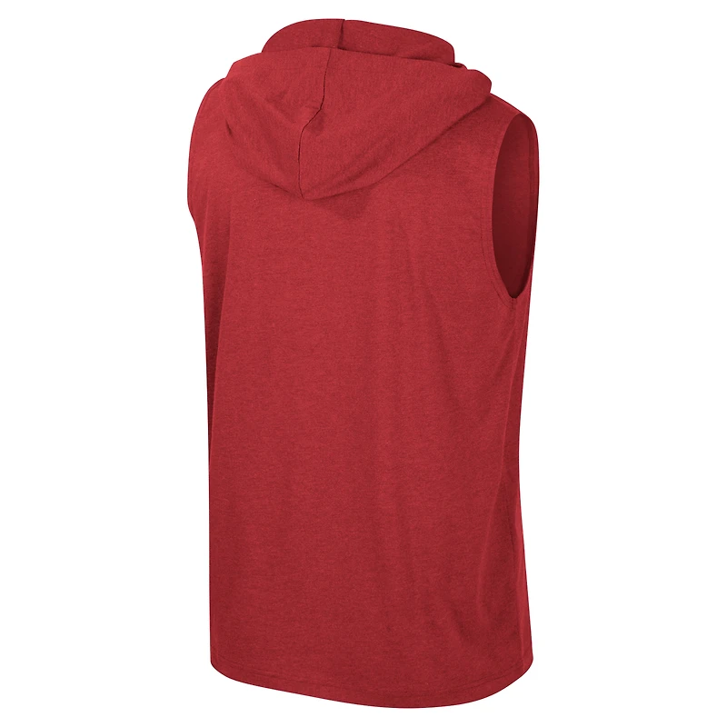 Débardeur à capuche sans manches Colosseum Red Wisconsin Badgers pour hommes