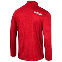 Coupe-vent à quart de zip Wright Colosseum Red Wisconsin Badgers pour hommes