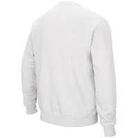 Men's Colosseum White Wisconsin Badgers Arch & Logo Crew Neck Sweatshirt