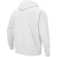 Men's Colosseum White Wisconsin Badgers Double Arch Pullover Hoodie