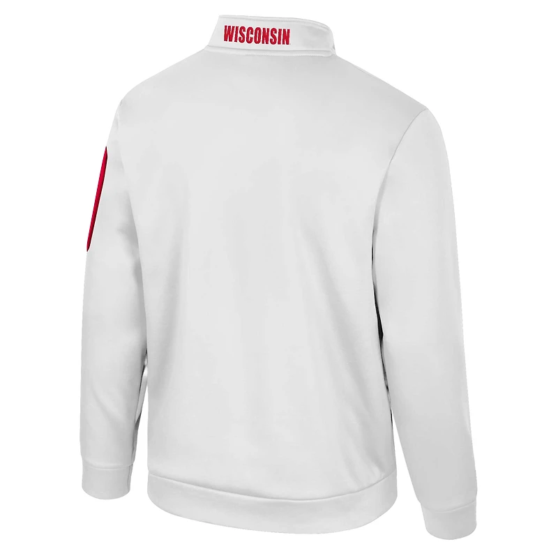 Veste polaire à fermeture éclair quart de tour Mainframe pour homme Colosseum White Wisconsin Badgers