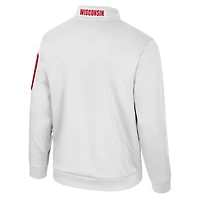 Veste polaire à fermeture éclair quart de tour Mainframe pour homme Colosseum White Wisconsin Badgers