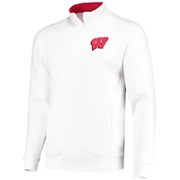 Men's Colosseum White Wisconsin Badgers Tortugas Logo Quarter-Zip Jacket