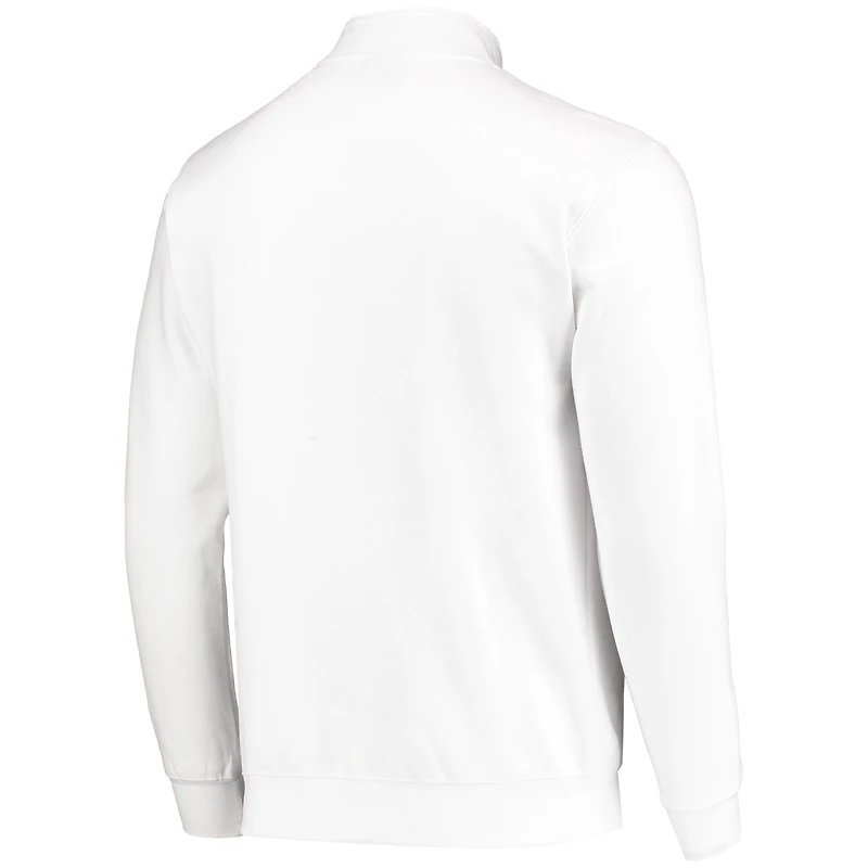 Men's Colosseum White Wisconsin Badgers Tortugas Logo Quarter-Zip Jacket