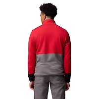 Pull Columbia rouge/gris Wisconsin Badgers Hike Omni-Wick demi-zip pour homme