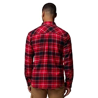 Men's Columbia  Red Wisconsin Badgers Flare Gun Omni-Wick Flannel Long Sleeve Button-Up Shirt