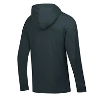 Men's ComfortWash  Charcoal Wisconsin Badgers Long Sleeve Hooded T-Shirt