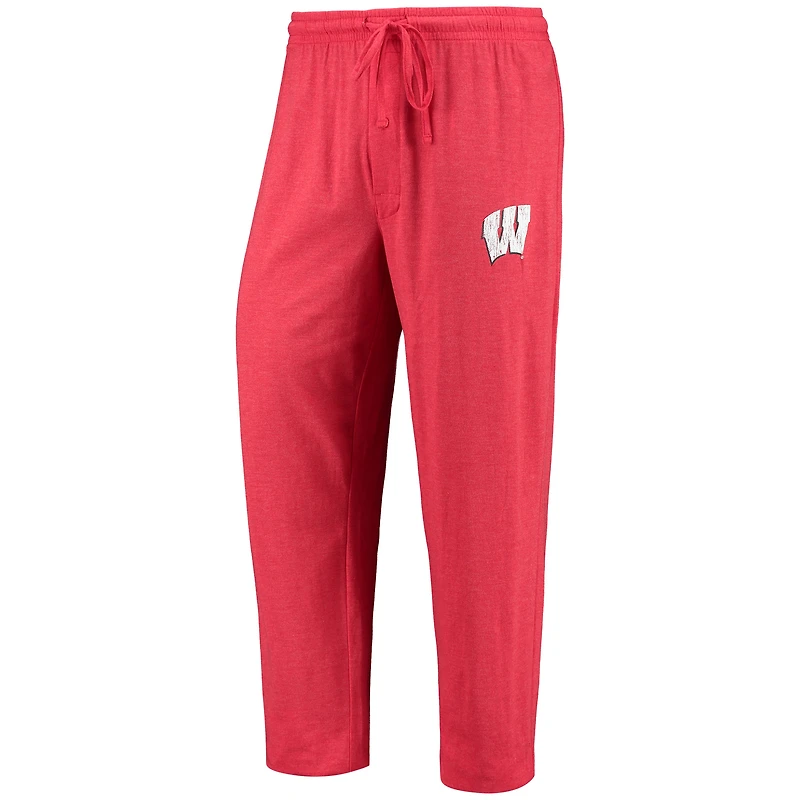Men's Concepts Sport Red/Heathered Charcoal Wisconsin Badgers Meter Long Sleeve Top & Pants Sleep Set