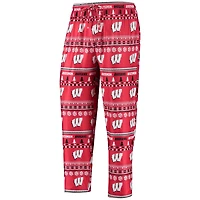 Men's Concepts Sport Red Wisconsin Badgers Ugly Sweater Long Sleeve Top and Pants Sleep Set