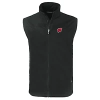 Gilet zippé intégral Cutter & Buck Wisconsin Badgers Charter Eco Recycled pour homme