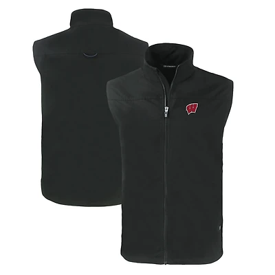 Gilet zippé intégral Cutter & Buck Wisconsin Badgers Charter Eco Recycled pour homme