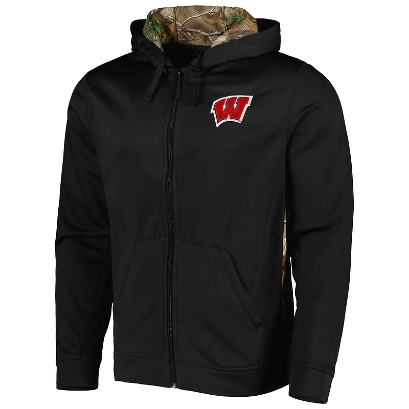 Men's Dunbrooke Black/Camo Wisconsin Badgers Decoy Full-Zip Hoodie