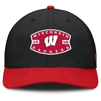 Casquette de camionneur ajustable Fanatics noire/rouge Wisconsin Badgers Adapt pour homme