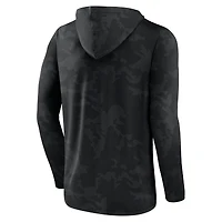 T-shirt à manches longues capuche camouflage noir Wisconsin Badgers de Fanatics pour homme