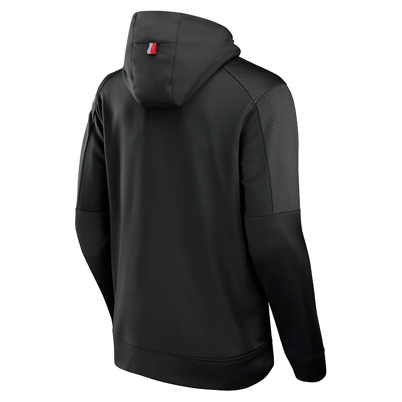 Sweat à capuche entièrement zippé Fanatics pour hommes, noir, Wisconsin Badgers Defender