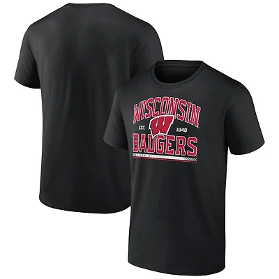 Men's Fanatics Black Wisconsin Badgers Modern Stack T-Shirt