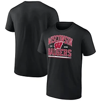 T-shirt moderne Stack Fanatics pour hommes, noir, Wisconsin Badgers