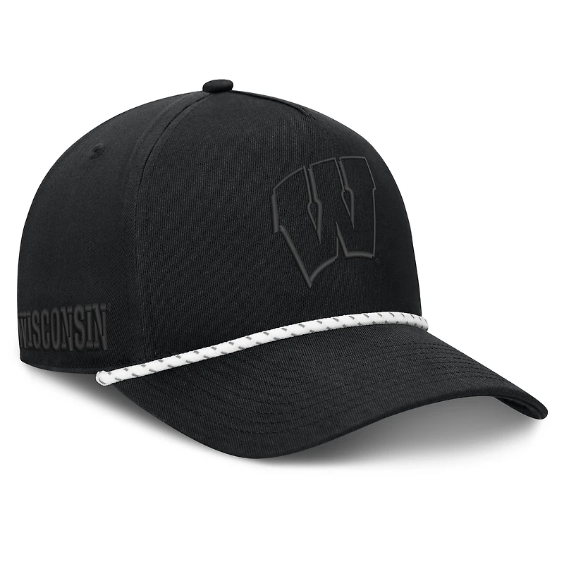 Casquette ajustable Fanatics Black Wisconsin Badgers Undertone à corde pour homme
