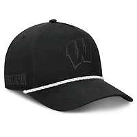 Casquette ajustable Fanatics Black Wisconsin Badgers Undertone à corde pour homme