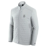 Veste zippée complète avec logo principal ton sur Fanatics Grey Wisconsin Badgers pour homme