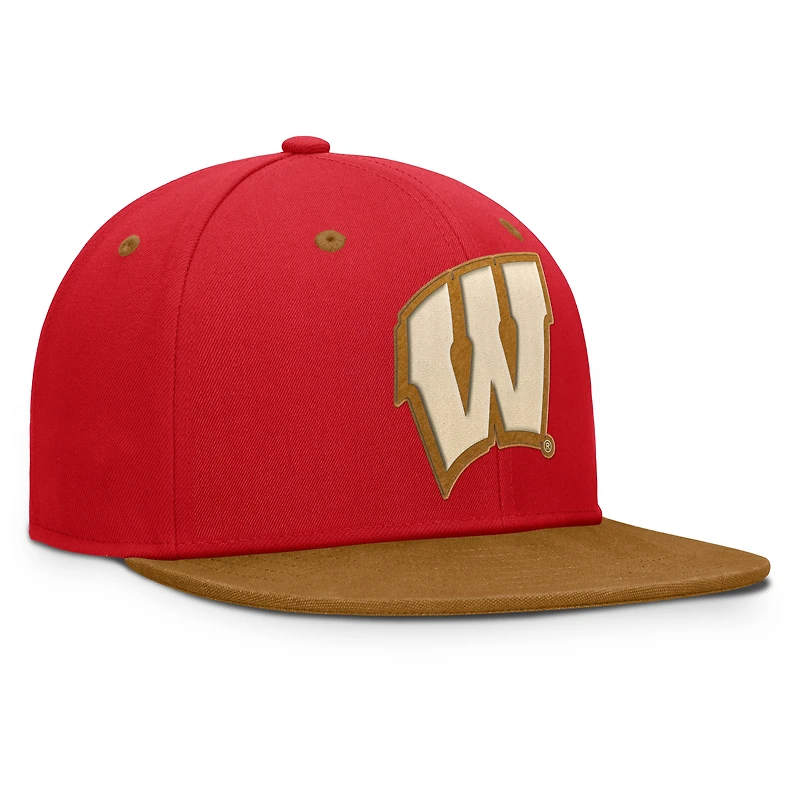 Men's Fanatics Red/Brown Wisconsin Badgers NoBo Fitted Hat