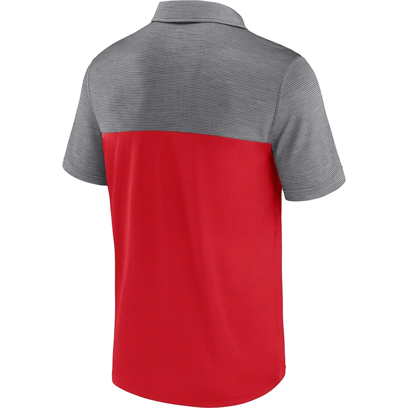 Men's Fanatics Red/Gray Wisconsin Badgers Polo