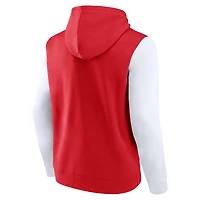 Sweat à capuche rouge/blanc Wisconsin Badgers Outline pour hommes Fanatics