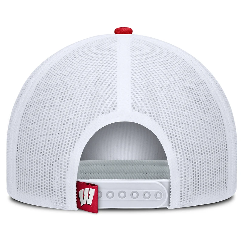 Casquette de camionneur ajustable en mousse rouge des Wisconsin Badgers pour hommes Fanatics