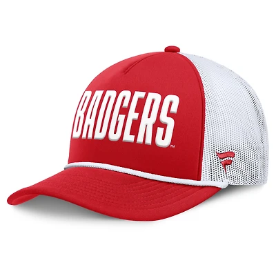 Casquette de camionneur ajustable en mousse rouge des Wisconsin Badgers pour hommes Fanatics