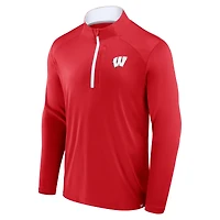 Veste zippée à quart de tour Fundamental Defender pour homme Fanatics Red Wisconsin Badgers