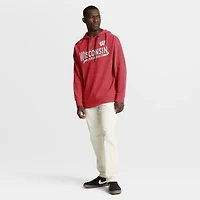 Men's Fanatics Red Wisconsin Badgers Hometown Premium Huddle Up Long Sleeve Hoodie T-Shirt