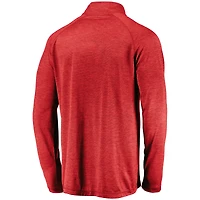 Haut léger rayé à quart de zip raglan Fanatics Red Wisconsin Badgers pour hommes
