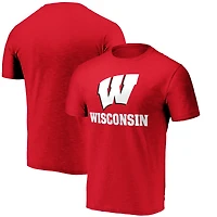 T-shirt Fanatics rouge Wisconsin Badgers Lockup Space-Dye pour homme