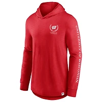 T-shirt à capuche manches longues Fanatics Red Wisconsin Badgers pour hommes