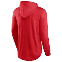 T-shirt à capuche manches longues Fanatics Red Wisconsin Badgers pour hommes