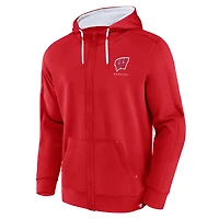 Men's Fanatics Red Wisconsin Badgers Power Index Full-Zip Hoodie