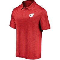 Polo strié rouge Wisconsin Badgers de marque Fanatics pour homme