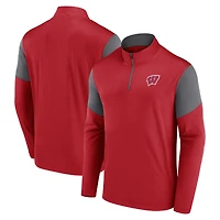 Men's Fanatics  Red Wisconsin Badgers Primary Quarter-Zip Top