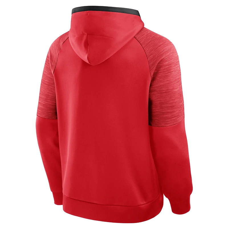 Men's Fanatics Red Wisconsin Badgers Quad Defender Hoodie