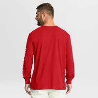 Men's Fanatics Red Wisconsin Badgers Quad Fuel The Fire Long Sleeve T-Shirt