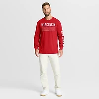 T-shirt à manches longues rouge pour homme Fanatics Wisconsin Badgers Quad Fuel The Fire