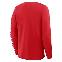 T-shirt à manches longues rouge pour homme Fanatics Wisconsin Badgers Quad Fuel The Fire