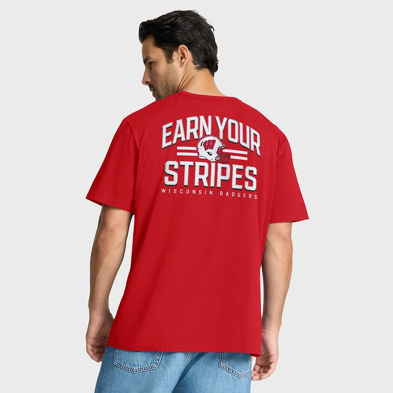 Men's Fanatics Red Wisconsin Badgers Quad Legacy T-Shirt