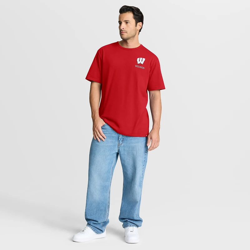 Men's Fanatics Red Wisconsin Badgers Quad Legacy T-Shirt